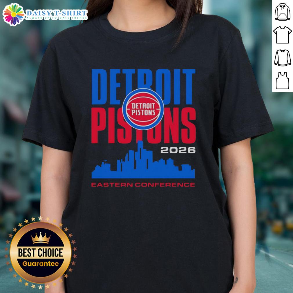 Nice Detroit Pistons Basekball Nba Eastern Conference City Skyline Vintate Ladies-Tee Vintage ladies tee featuring the Detroit Pistons logo and Eastern Conference skyline, perfect for NBA fans.