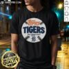 Alt Text: Nice Detroit Tigers MLB x Topps Baseball The Real One T-Shirt featuring team logo and stylish design for fans.