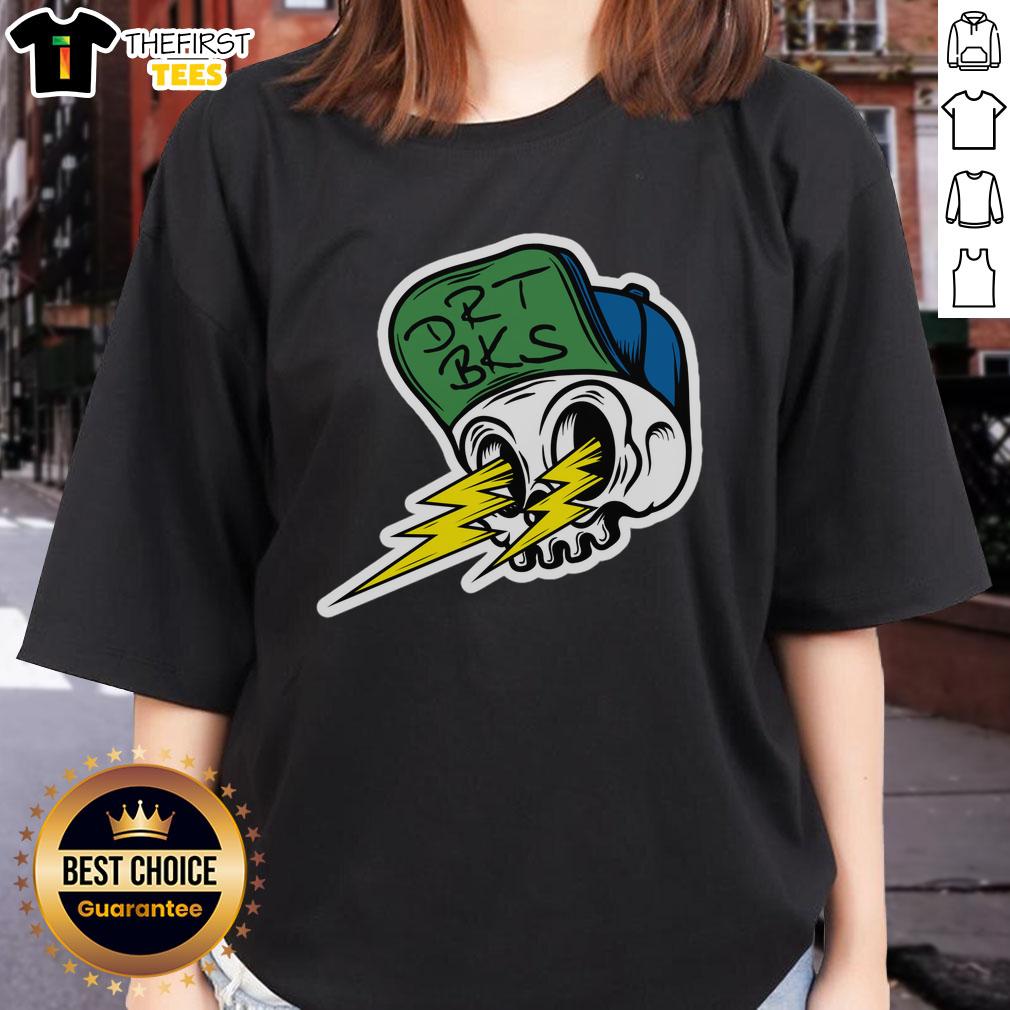 nice-drt-bks-skull-bolts-ladies-tee Alt Text: Nice DRT BKS Skull Bolts Ladies Tee featuring a stylish skull design on a comfortable women's t-shirt.