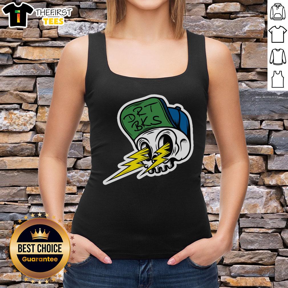nice-drt-bks-skull-bolts-tank-top Alt Text: Stylish Nice DRT BKS Skull Bolts Tank Top featuring a bold skull graphic, perfect for casual summer wear.
