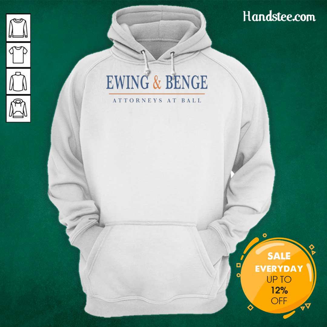 nice-ewing-and-benge-attorneys-at-ball-hoodie Nice Ewing and Benge attorneys wearing branded Ball hoodie, showcasing their professional style and team spirit.