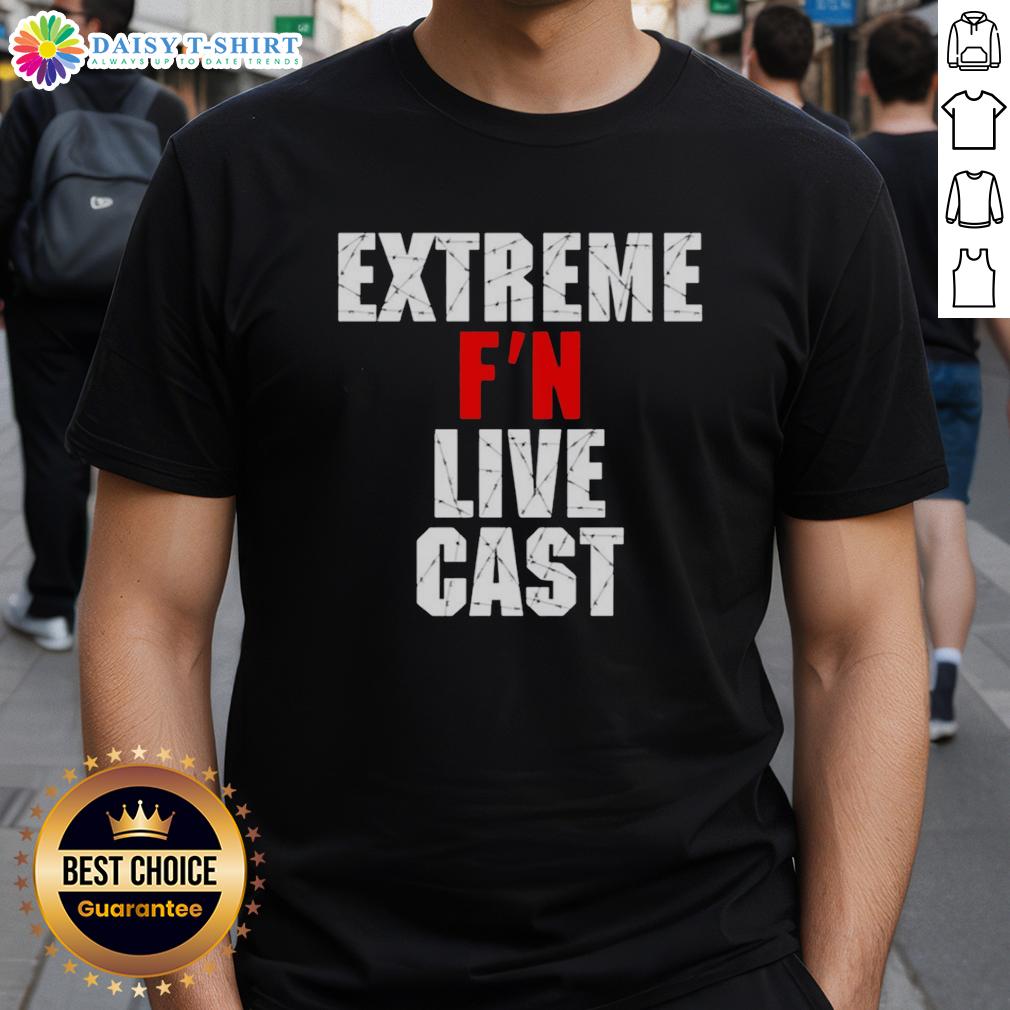 Nice Extreme F'N Live Cast T Shirt Nice Extreme F'N Live Cast T-Shirt featuring a bold graphic design and vibrant colors, perfect for fans of the show.