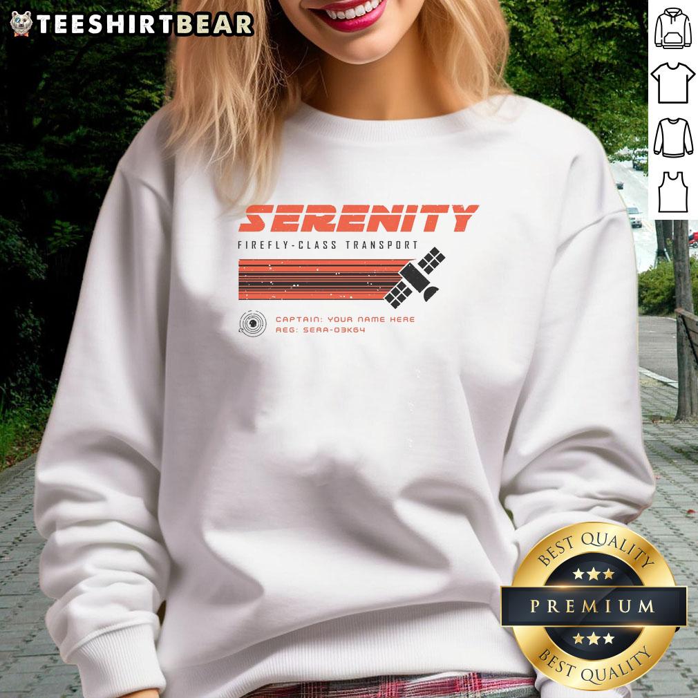 nice-firefly-class-transport-sweatshirt Alt Text: Cozy Nice Firefly Class Transport sweatshirt featuring a stylish design for fans of the sci-fi series.