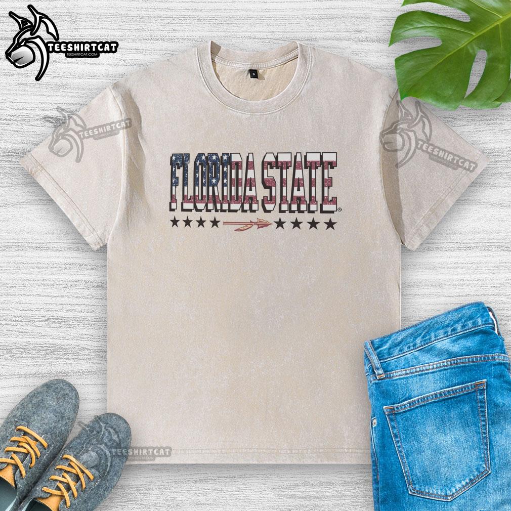 nice-florida-state-seminoles-tall-type-flag-washed-t-shirt Nice Florida State Seminoles tall type flag washed t-shirt featuring vibrant team colors and logo, perfect for fans.
