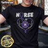 Alt Text: Nice Houston Astros Nurse T-Shirt featuring 'It's A Work Of Heart' design, perfect for baseball and healthcare fans.