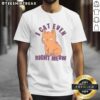 Funny smug cat t-shirt with the phrase 'Nice I Can't Even Right Meow' showcasing a playful feline design.
