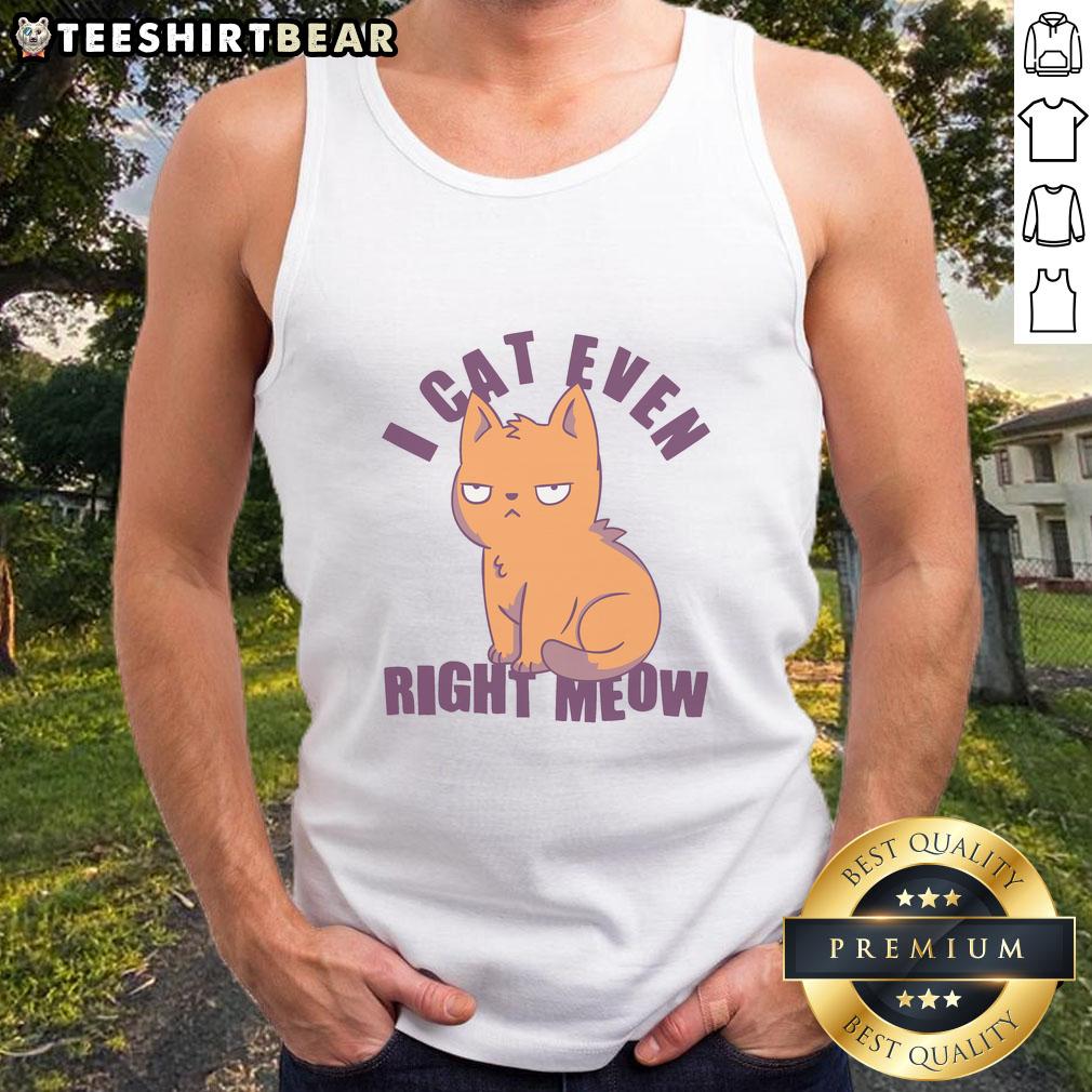 nice-i-cant-even-right-meow-funny-smug-cat-tank-top Funny smug cat wearing a tank top with 'Nice, I can't even, right meow' text, perfect for cat lovers and humor fans.