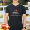 Alt Text: Funny 'I Love Twinkies And Women Dominating Me' heart cake t-shirt design, perfect for dessert lovers and humor fans.