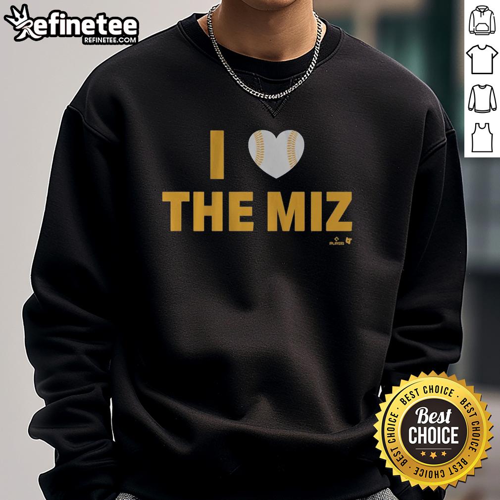 nice-jacob-misiorowski-i-heart-the-miz-sweatshirt Alt Text: Nice Jacob Misiorowski wearing 'I Heart The Miz' sweatshirt, showcasing stylish fan apparel.