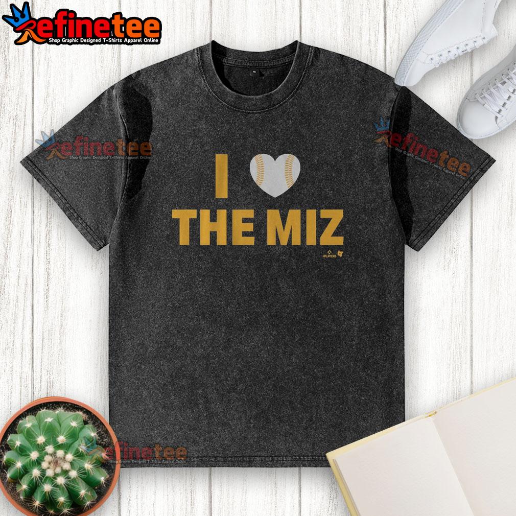 nice-jacob-misiorowski-i-heart-the-miz-washed-t-shirt Alt Text: Nice Jacob Misiorowski in I Heart The Miz washed t-shirt, showcasing his love for wrestling in a stylish casual look.