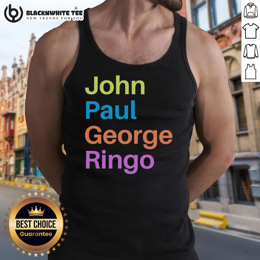 Nice John Paul George Ringo Tank Top Stylish Nice John Paul George Ringo tank top featuring iconic band artwork, perfect for music fans and summer wear.