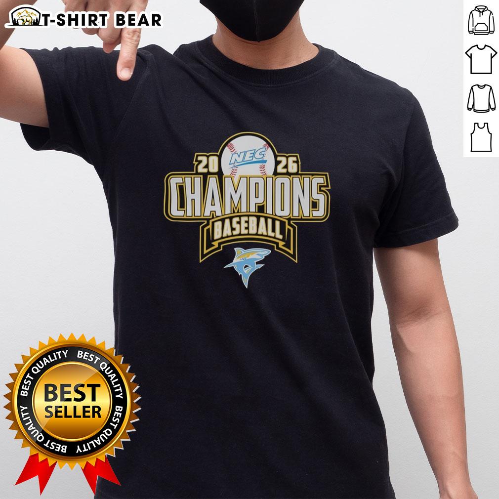 Nice Liu Sharks Nec Baseball Regular Season Champions 2026 T Shirt 2026 Nice Liu Sharks Nec Baseball Regular Season Champions T-Shirt featuring team logo and vibrant design.
