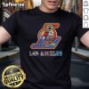 Collage logo T-shirt featuring Los Angeles Lakers NBA and other Los Angeles sports teams, perfect for fans.