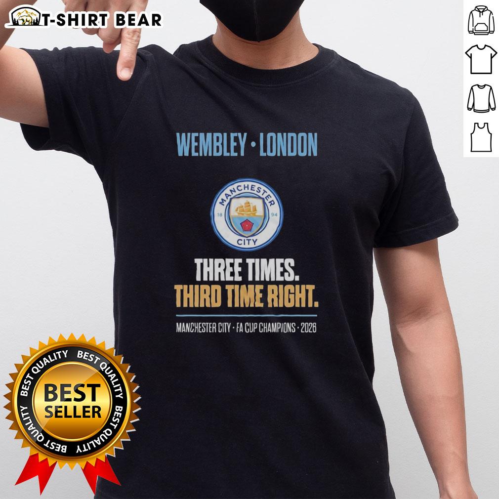 Nice Manchester City Fa Cup Champions Wembley 2026 Redemption T Shirt Manchester City FA Cup Champions 2026 Redemption T-Shirt featuring vibrant design and team logo, perfect for fans.