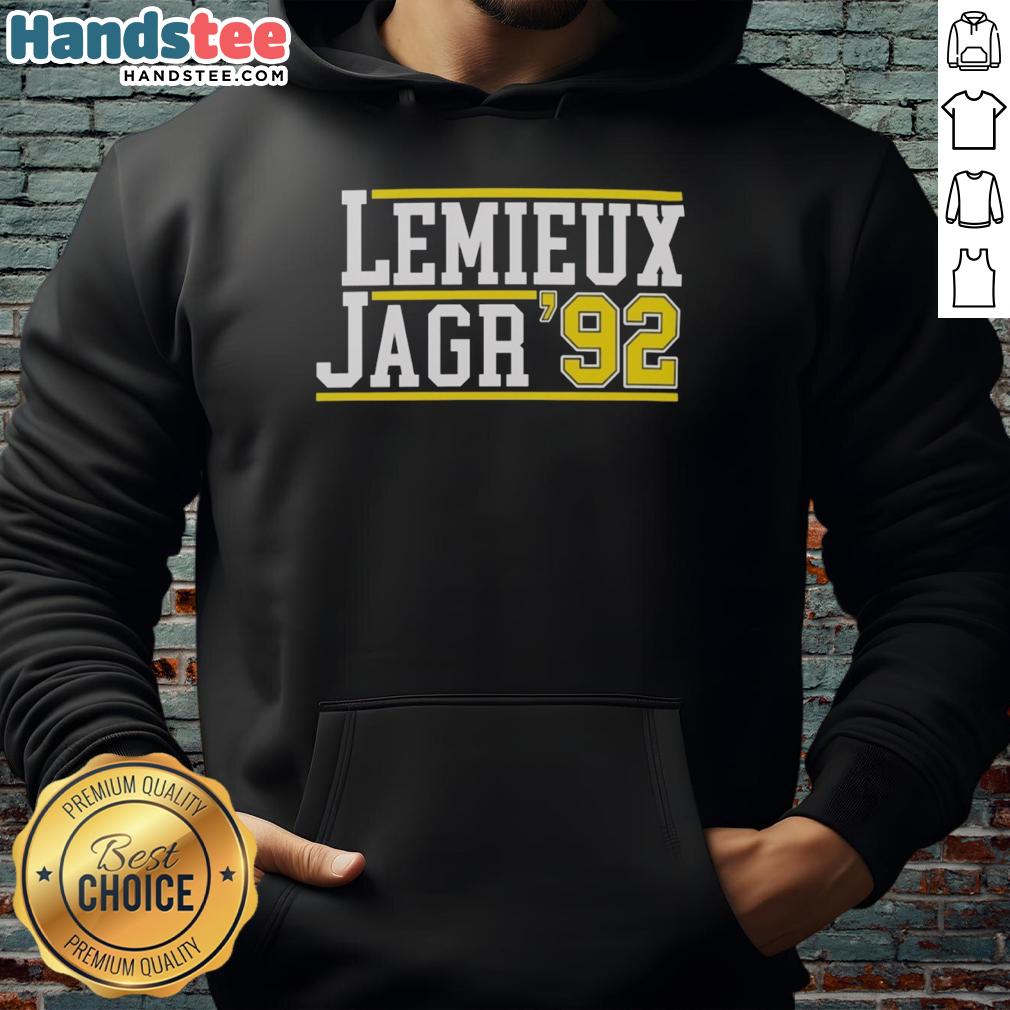 nice-mario-lemieux-and-jaromir-jagr-92-hoodie Nice Mario Lemieux and Jaromir Jagr 92 hoodie featuring iconic Penguins design for fans of hockey legends.