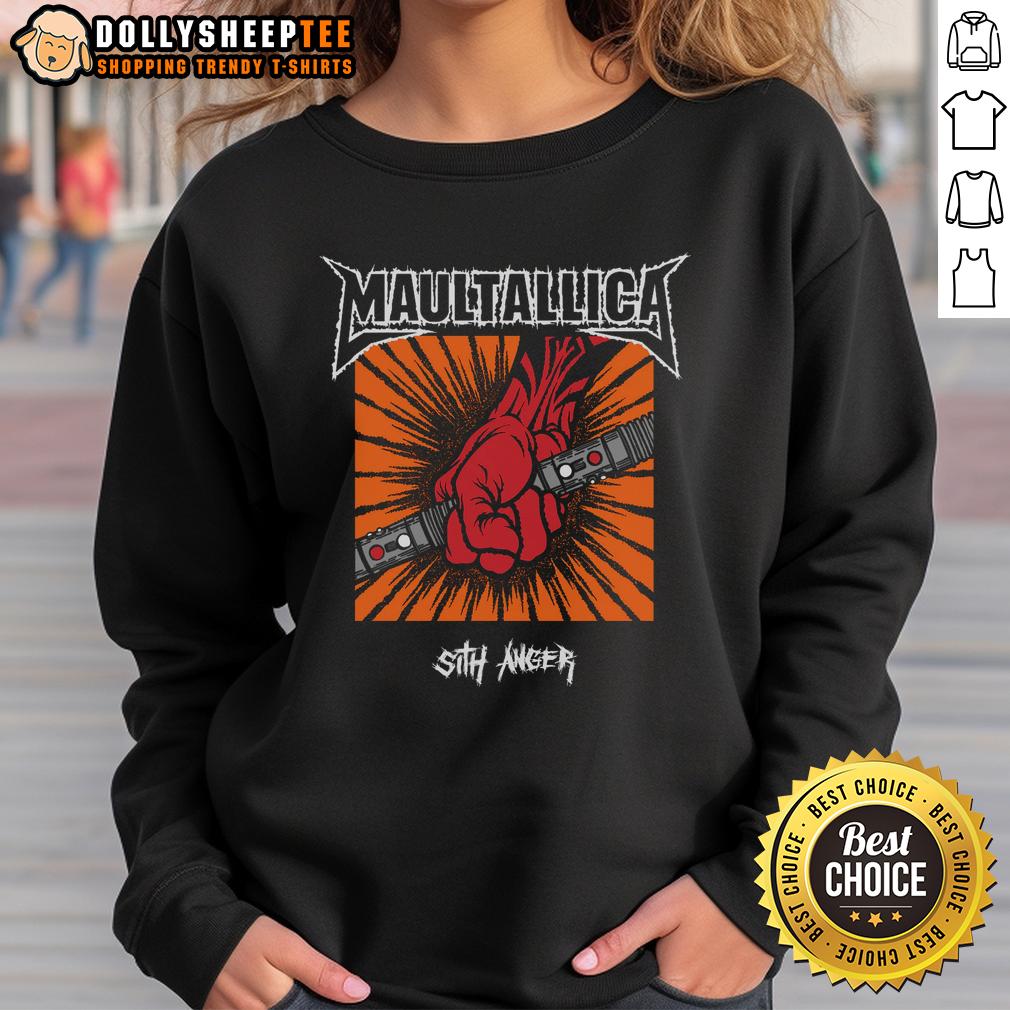 Nice Maultallic Sith Anger Sweatshirt Alt Text: Stylish Nice Maultallic Sith Anger Sweatshirt featuring bold graphics and a comfortable fit for Star Wars fans.