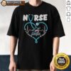 Miami Marlins Nurse t-shirt featuring a stethoscope shaped heart, perfect for healthcare fans and baseball lovers.