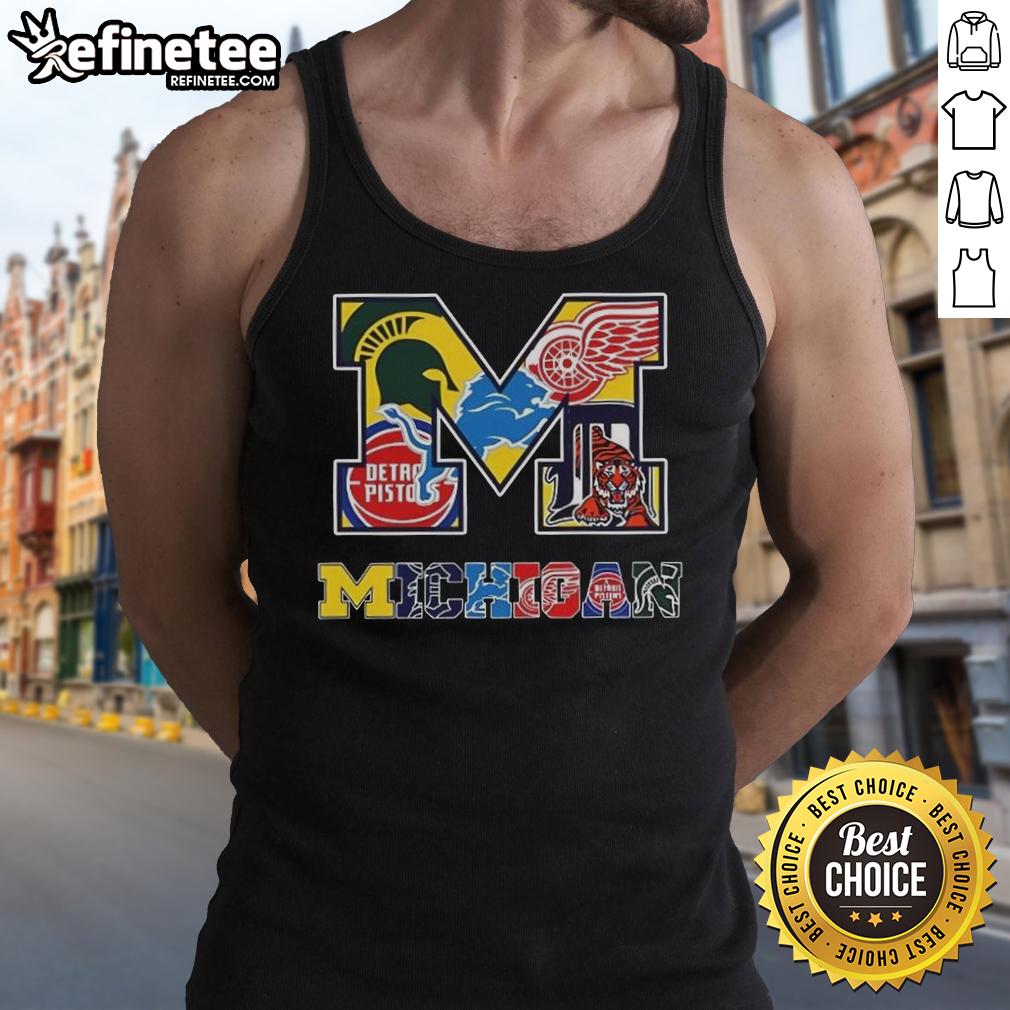 nice-michigan-wolverines-ncaa-and-michigan-sport-teams-collage-logo-tank-top Collage of Michigan Wolverines NCAA logos on a stylish tank top, perfect for Michigan sports team fans.