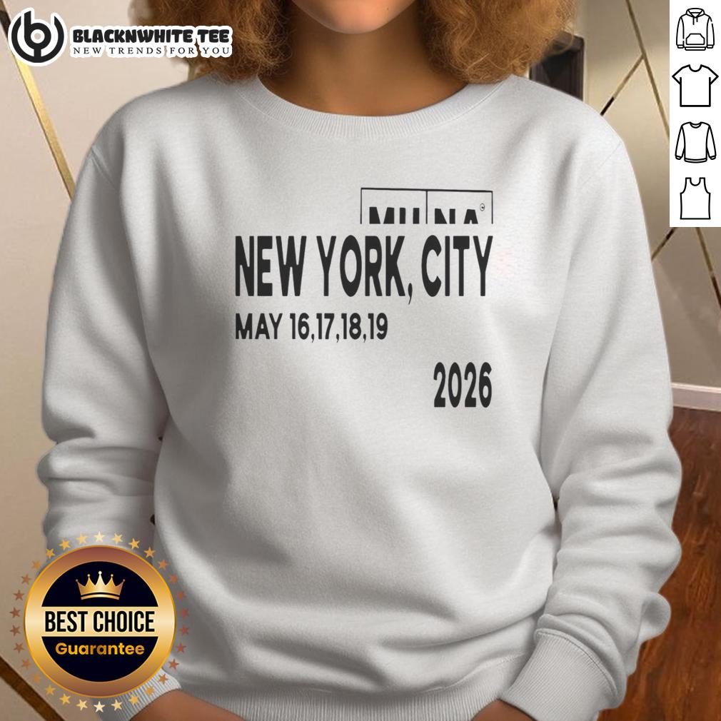 Nice Munaworld God Yes New York City May 16 19 2026 Sweatshirt Nice Munaworld God Yes sweatshirt featuring NYC skyline, perfect for stylish comfort in New York City, May 16-19, 2026.