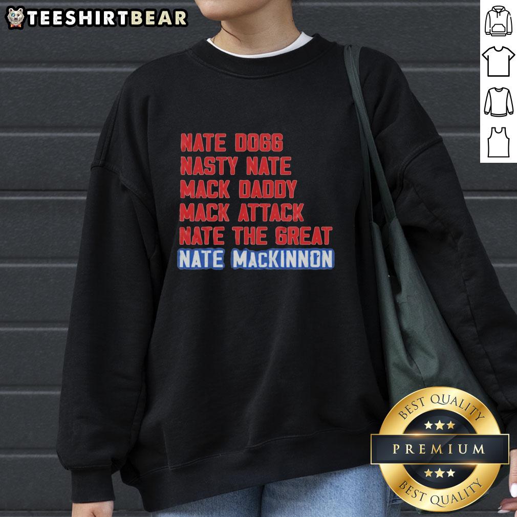 nice-nate-mackinnon-nate-dogg-nasty-nate-mack-daddy-nicknames-sweatshirt Cozy sweatshirt featuring nicknames for Nathan MacKinnon: Nice Nate, Nate Dogg, Nasty Nate, and Mack Daddy.