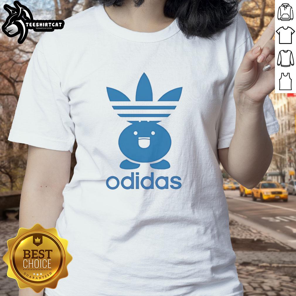 nice-odidas-pokemon-oddish-parody-ladies-tee Funny women's tee featuring a parody design of Oddish in Adidas style for Pokemon fans.