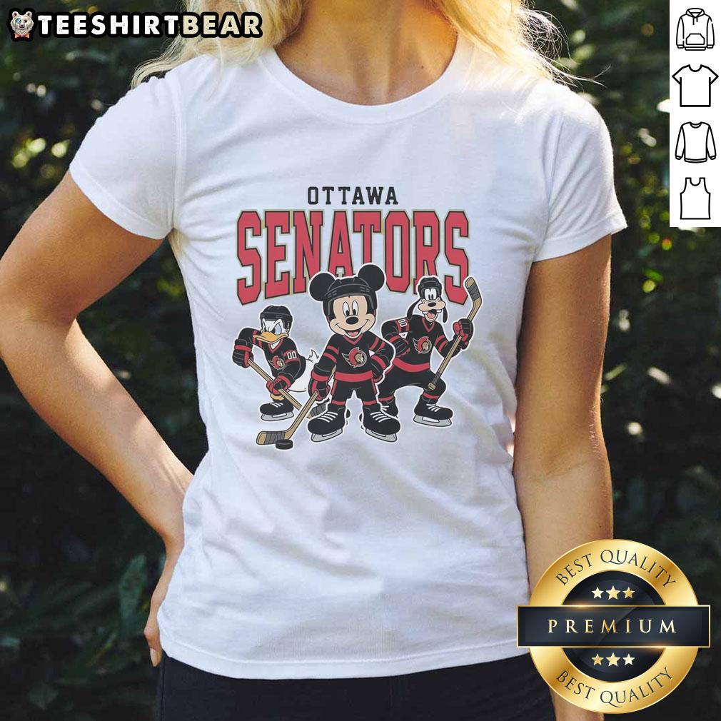 nice-ottawa-senators-disney-team-ice-hockey-ladies-tee Ladies' tee featuring Nice Ottawa Senators Disney team design for ice hockey fans, perfect for game day.