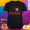 Nice Philadelphia Flyers Ice Hockey 'Let's Go Flyers' logo T-shirt featuring team colors and design for fans.