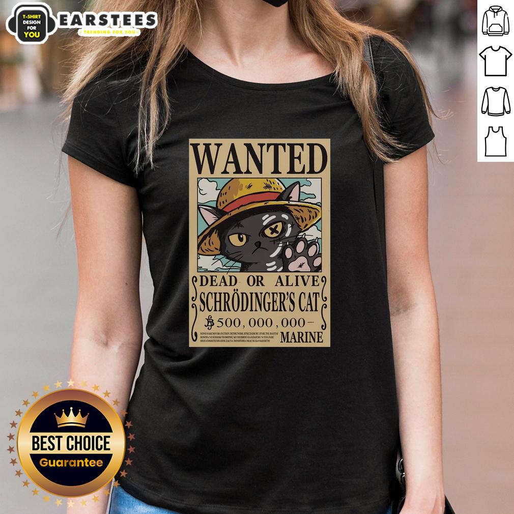 nice-schrodinger-cat-pirate-ladies-tee Funny pirate-themed ladies tee featuring a whimsical Schrdinger cat design for cat lovers and humor enthusiasts.