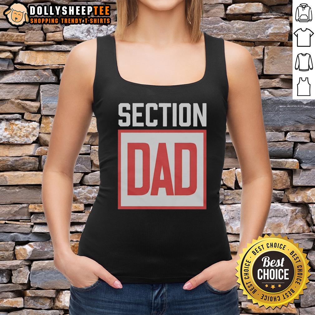Nice Section Dad Logo Tank Top Alt Text: Nice Section Dad Logo Tank Top featuring a stylish design perfect for casual summer outings and family gatherings.