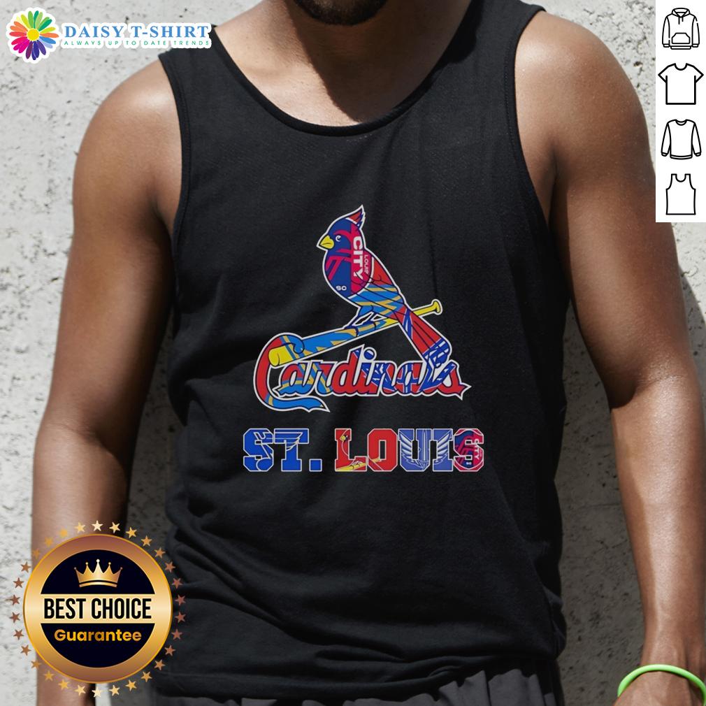 Nice St. Louis Cardinals St. Louis Blues St. Louis City Sc And St. Louis Battlehawks Sports Logo Mashup Tank Top Stylish tank top featuring a mashup of St. Louis Cardinals, Blues, City SC, and Battlehawks sports logos.