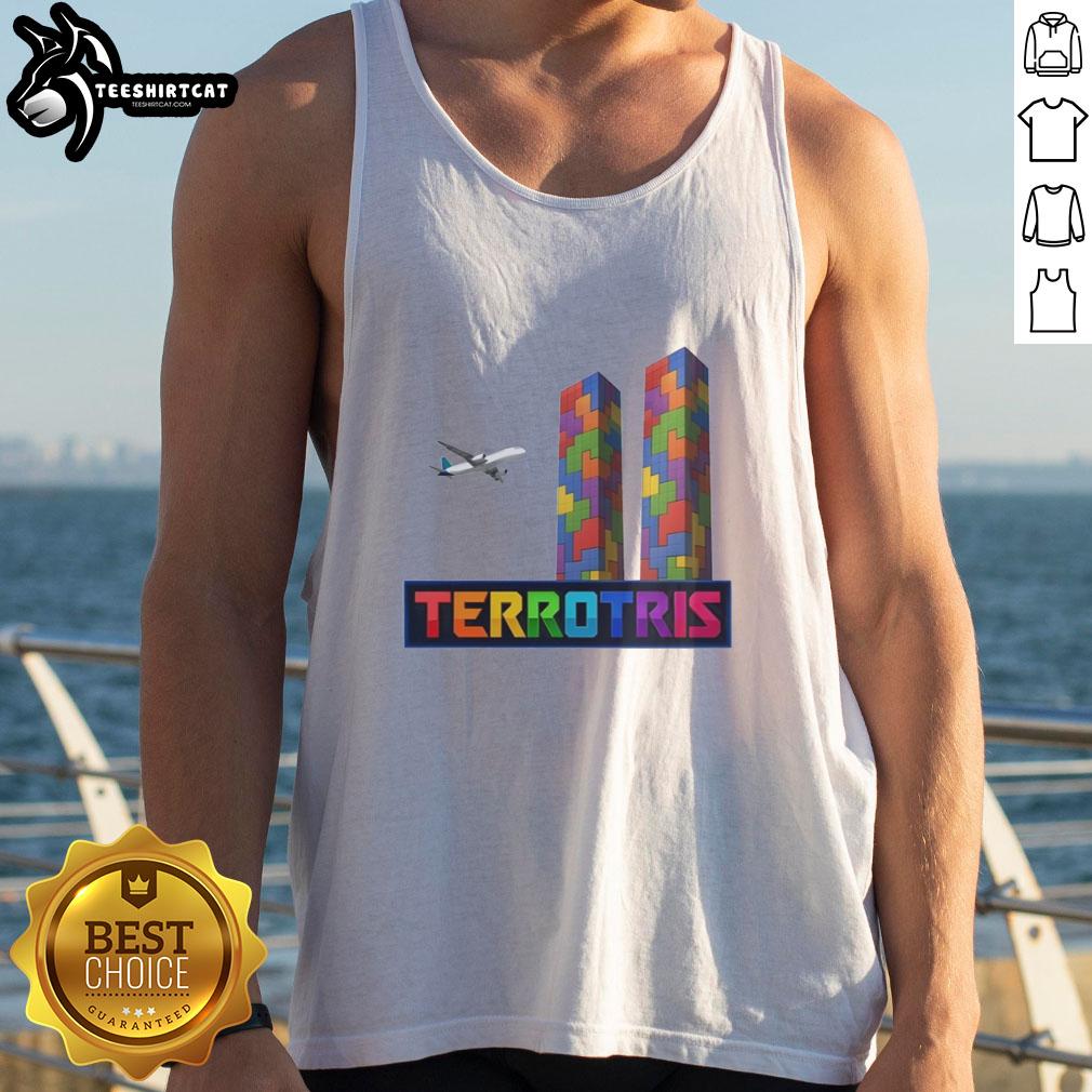 nice-terrotris-terror-tetris-block-tank-top Nice Terrotris Terror Tetris Block Tank Top featuring colorful Tetris block design on a stylish tank.