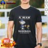 Nice The Peanuts X Toronto Blue Jays T-Shirt: 'Never Underestimate A Man Who Still Plays Baseball In His Seventies' design.