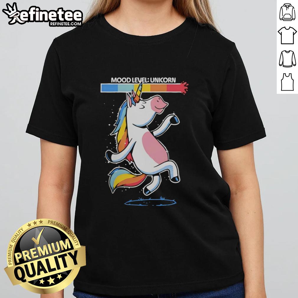 nice-unicorn-happy-vibes-dancing-mood-level-ladies-tee Nice Unicorn Happy Vibes Dancing Mood Level Ladies Tee featuring a colorful unicorn design for joyful fashion.