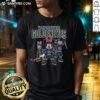 Alt Text: Nice Vancouver Goldeneyes cartoon team ice hockey T-shirt featuring vibrant graphics and team colors.