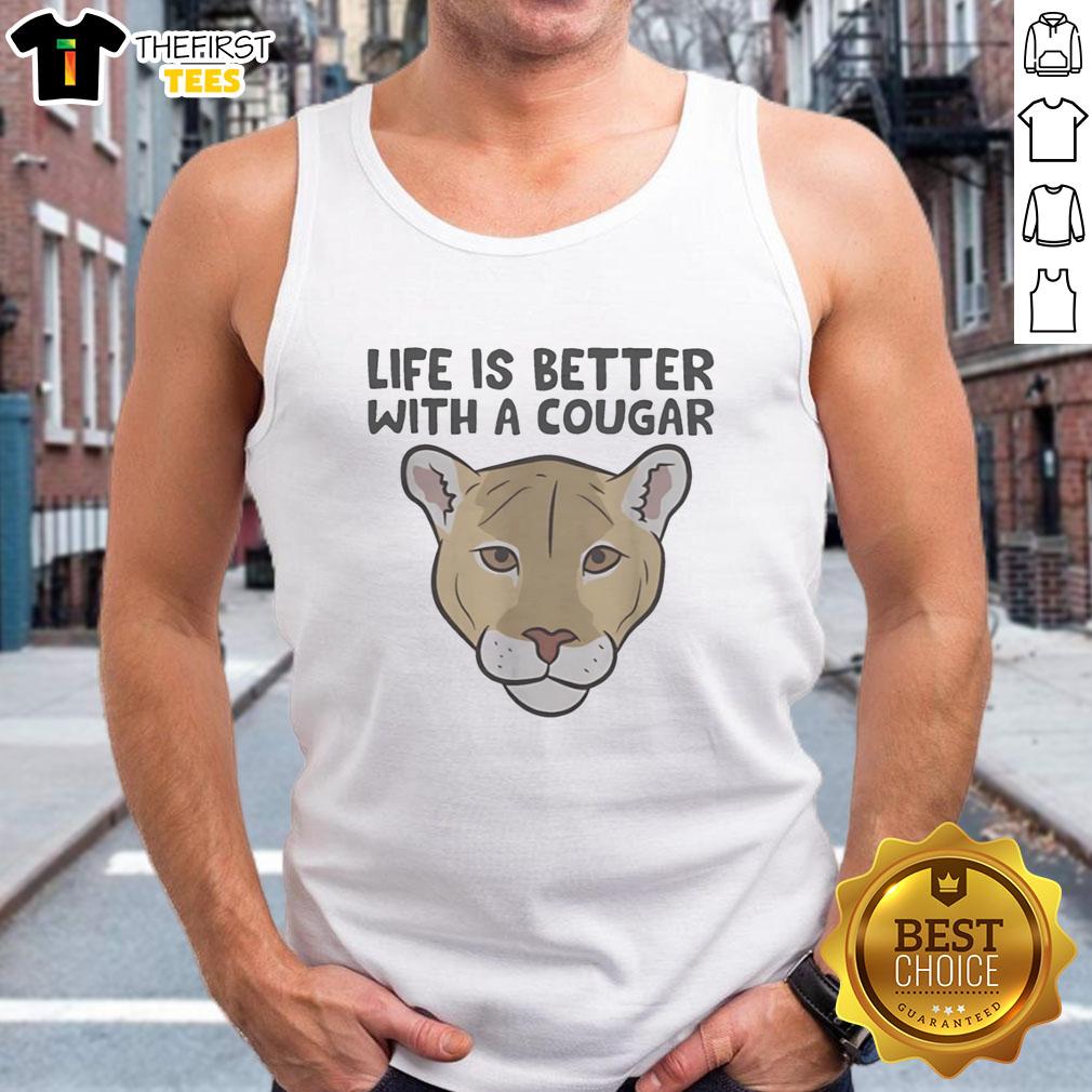 nice-wildcat-life-is-better-with-a-cougar-tank-top Nice Wildcat Life is Better with a Cougar tank top displayed on a mannequin, showcasing a stylish and vibrant design.