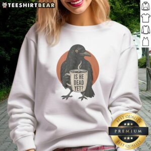 Vintage dead yet dark crow raven bird humor sweatshirt featuring a retro design for quirky fashion lovers.