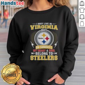 Alt Text: Official Pittsburgh Steelers NFL sweatshirt showcasing pride for Steelers fans living in Virginia on game days.