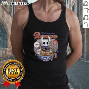 Vintage tank top featuring 'Nice Hallownest Ramen' design, perfect for fans of gaming and unique fashion styles.
