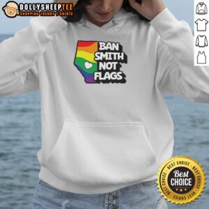 Alt Text: Nice Ban Smith hoodie featuring Danielle Smith political slogans, perfect for supporters of her campaign.
