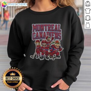 Awesome Montreal Canadiens Super Mario team ice hockey sweatshirt featuring vibrant graphics and cozy design.