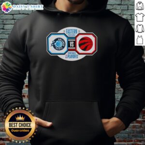 Orlando Magic vs Toronto Raptors 2026 NBA Playoffs Eastern Conference Semifinals hoodie design featuring team logos.