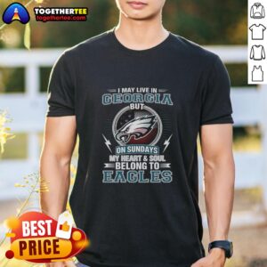 Awesome Philadelphia Eagles NFL t-shirt featuring 'My Heart And Soul Belong To Eagles' design, perfect for fans in Georgia.