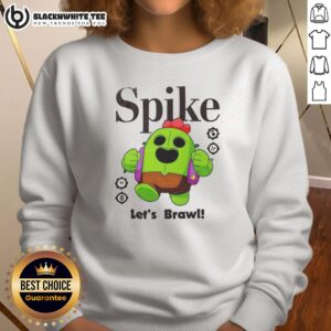 Cozy Top Spike Let's Brawl sweatshirt featuring vibrant graphics, perfect for gamers and casual wear enthusiasts.