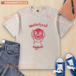 2026 England National Team washed t-shirt featuring Motorhead design, perfect for fans and collectors.