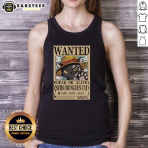 Schrodinger Cat Pirate Tank Top featuring a playful cat in a pirate hat, perfect for quirky fashion lovers.