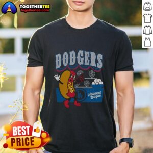 Alt Text: Official Preschool Mitchell & Ness Cream Los Angeles Dodgers Step Back Up T-Shirt for young fans, featuring team graphics.