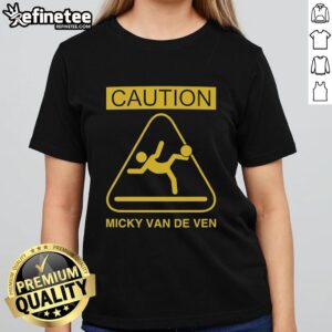 Hot Micky Van De Ven Tottenham Hotspur caution slide kick ladies tee showcasing team spirit and style.