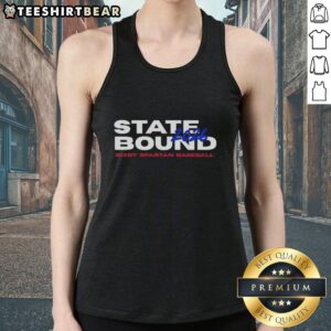 Original State Bound 2026 Bixby Spartan Baseball Tank Top in blue, perfect for fans and athletes alike.