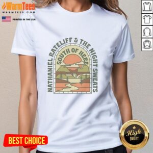 Hot Nathaniel Rateliff And The Night Sweats tee featuring retro landscape mountains, perfect for band fans.