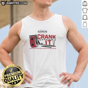 Carolina Hurricanes NHL tank top featuring 'Crank It' siren design for the 2026 playoffs, perfect for team fans.